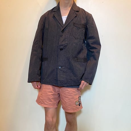 1950's French Unknown Black Chambray Work Jacket