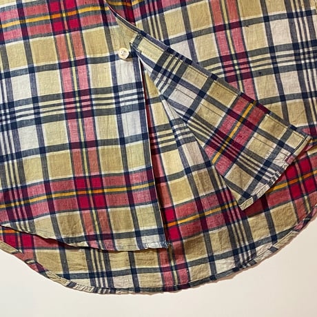 1960's h.i.s Indian Madras S/S Shirt