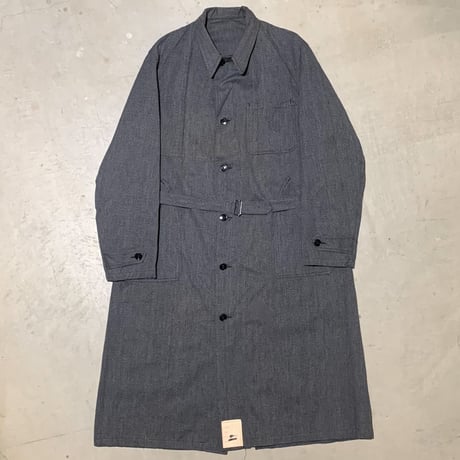 1940〜50's French Unknown Black Chambray Atelier Coat Deadstock