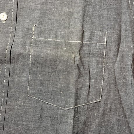 1950〜60's Unknown Gray Chambray L/S Shirt Deadstock