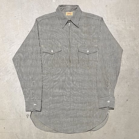 1950's HEADLIGHT Hickory Pullover L/S Shirt Deadstock