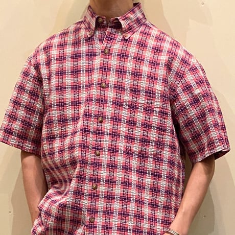1980's L.L.Bean Seersucker S/S Shirt