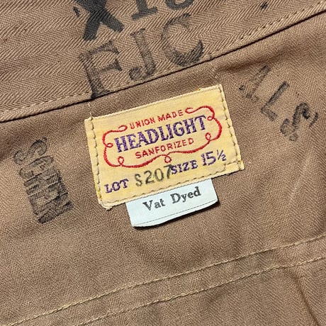 1950's HEADLIGHT Herringbone L/S Shirt Deadstock
