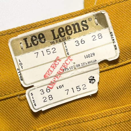 1960〜70's Lee Leens LASTIC Stretch Denim Tapered Pants Deadstock