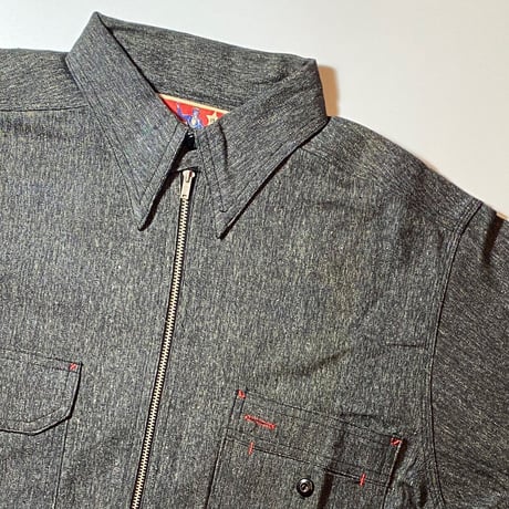 1950's UNCLE SAM Black Chambray Pullover L/S Shirt Deadstock