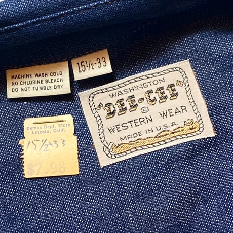 1970's WASHINGTON DEE-CEE Denim Western L/S Shirt Deadstock
