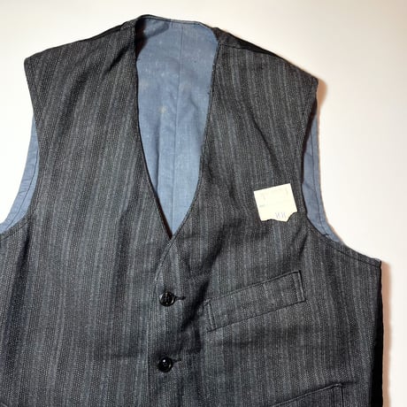 1940's〜 French Unknown Cotton Stripe Vest Deadstock