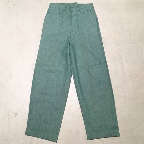 1940's〜 Liberty Pants Shop Green Denim Trousers
