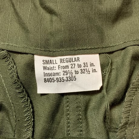 1960's US.ARMY Jungle Fatigue 4th Trousers Deadstock