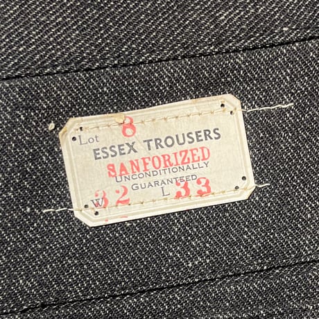 1940's ESSEX TROUSERS Black Covert Trousers Deadstock