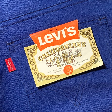 1960's Levi's 518 Cotton Satin Tapered Pants Deadstock
