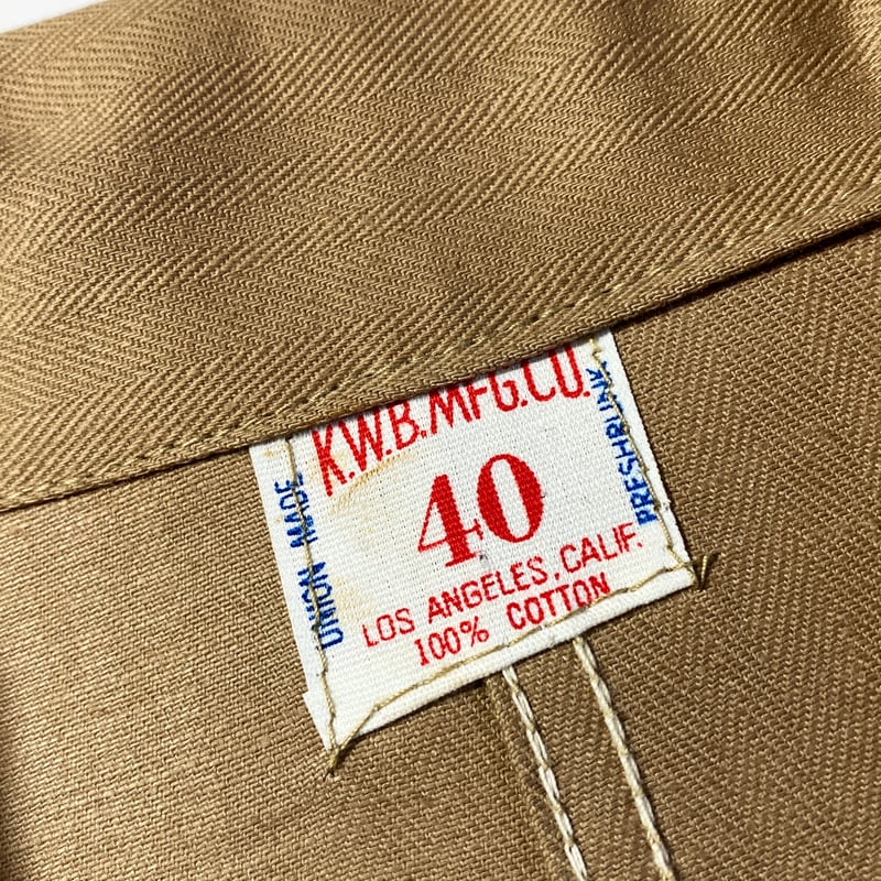 1950's〜 K.W.B. MFG.CO. Herringbone Shop Coat De...