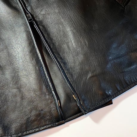 1980's French Military Leather Motor Cycle Coat Deadstock
