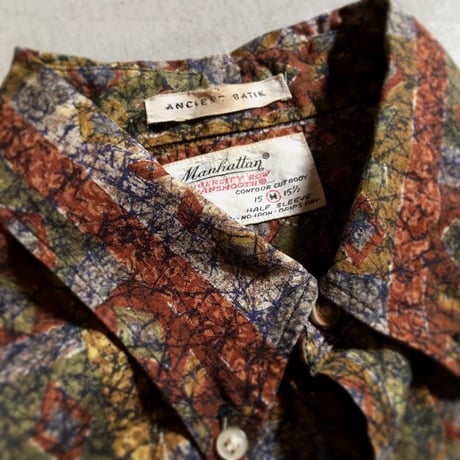 1960's Manhattan Batik Pullover S/S Shirt