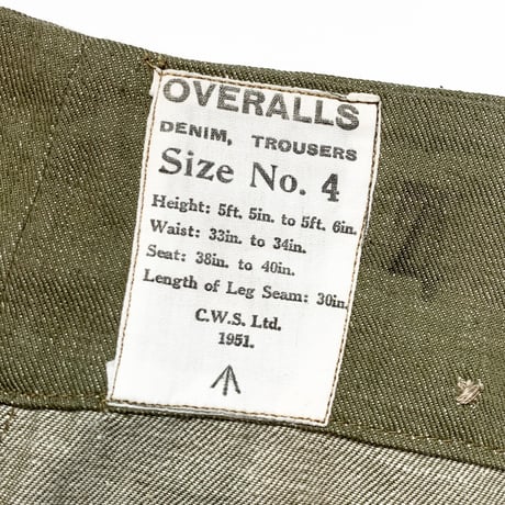 1950's British Army Green Denim Trousers Deadstock