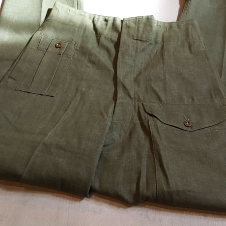 1950's British Army Green Denim Trousers Deadstock