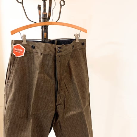 1940's〜 SAVO Brown Pique Trousers Deadstock