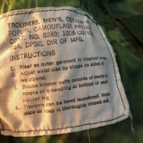 1960's US.ARMY ERDL Non Rip Jungle Fatigue Trousers