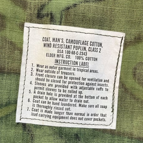 1960's US.ARMY ERDL Jungle Fatigue Jacket Deadstock