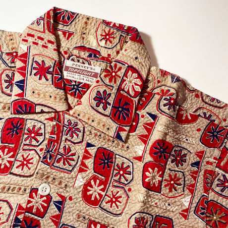 1950's PENNEY'S TOPFLIGHT Seersucker S/S Shirt Deadstock
