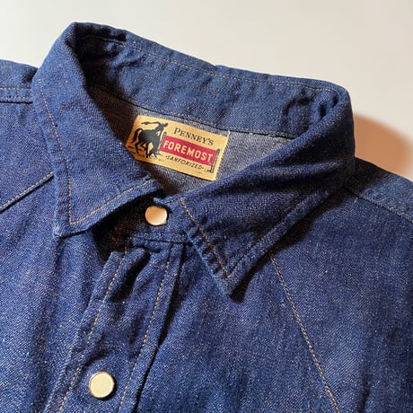 1950's FOREMOST Denim Western L/S Shirt