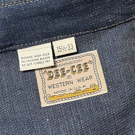 1970's WASHINGTON DEE CEE Denim Western L/S Shirt Deadstock