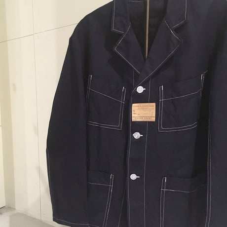 1940's TISSAGE&CONFECTIONS Indigo Linen Jacket