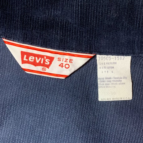 1970's〜 Levi's 70505 Corduroy Jacket