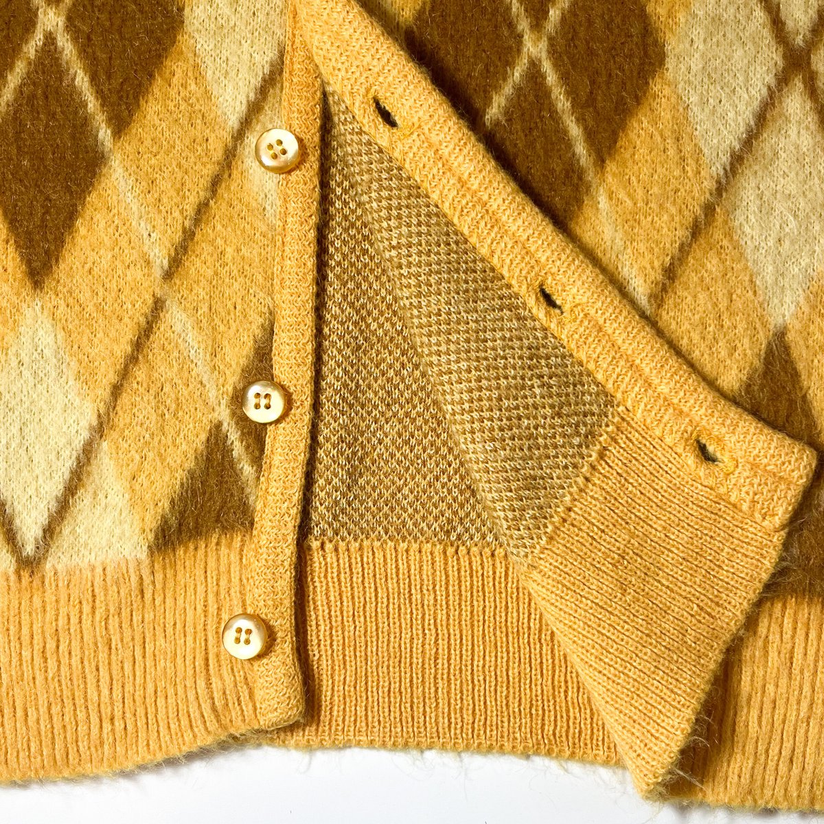 60s mohair cardigan yellow 格子柄　モヘアカーディガン 60s mohair cardigan yellow 格子柄 モヘアカーディガン 60s mohair