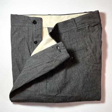 1940's Unknown Black Chambray Trousers Deadstock
