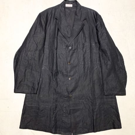 1940's A.BOHUON Black Linen Coat Deadstock