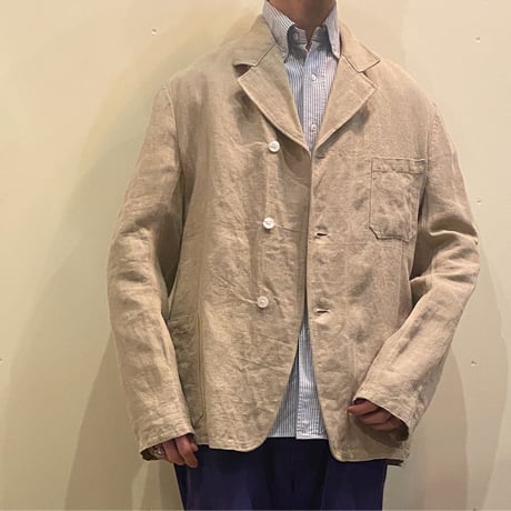 1940's French Unknown Herringbone Linen Jacket