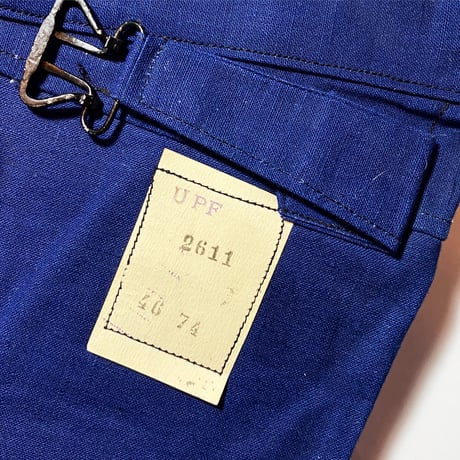 1930's French Unknown Indigo Cotton&Linen Trousers Deadstock