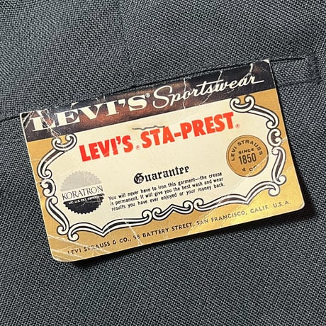 1960〜70's Levi's 631 STA-PREST Tapered Pants Deadstock