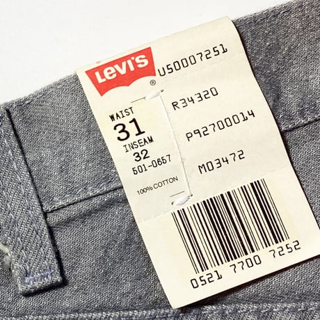 1980's Levi's 501 Gray Denim Pants Deadstock