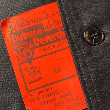 1950's Dubure&Deverchere Black Moleskin Jacket Deadstock
