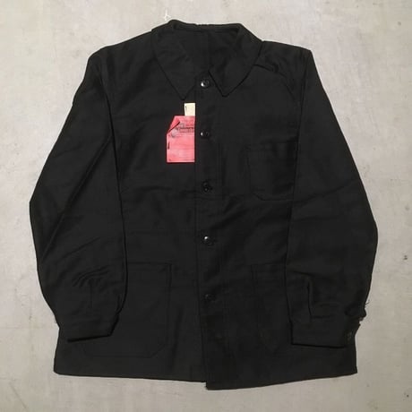 1950's Dubure&Deverchere Black Moleskin Jacket Deadstock