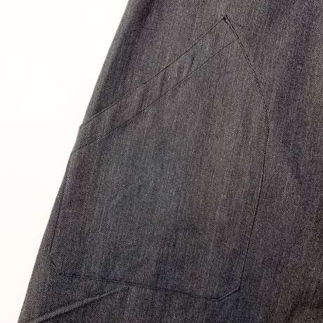 1950's French Unknown Black Chambray Atelier Coat Deadstock