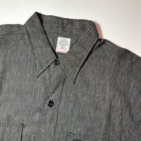 1940〜50's BARTEL PERFECTION Black Chambray L/S Shirt Deadstock