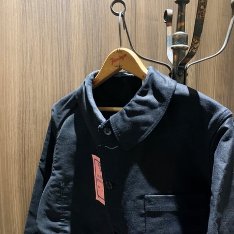 1950's Dubure&Deverchere Black Moleskin Jacket Deadstock