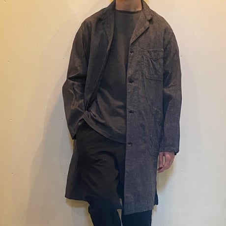 1950's Le Cres Souple Black Chambray Atelier Coat