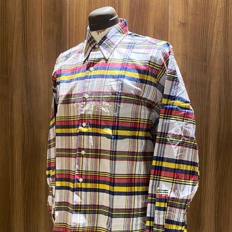 1960's DONEGAL Indian Madras L/S Shirt Deadstock