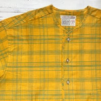 1960's DONEGAL Indian Madras Henleyneck S/S Shirt Deadstock