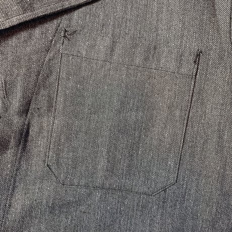 1950's French Unknown Black Chambray Atelier Coat Deadstock