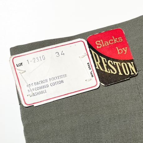 1960's RESTON Tapered Slacks Deadstock