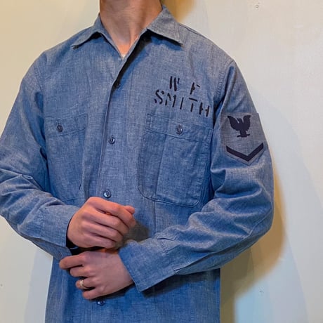 1960's US.NAVY Chambray L/S Shirt