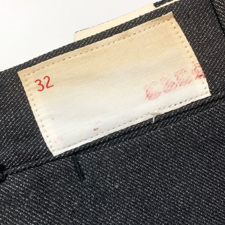 1950's Unknown Black Covert Trousers Deadstock