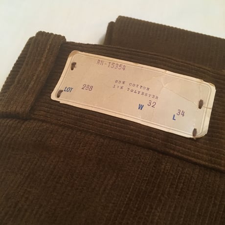 1960's Unknown Corduroy Trousers Deadstock