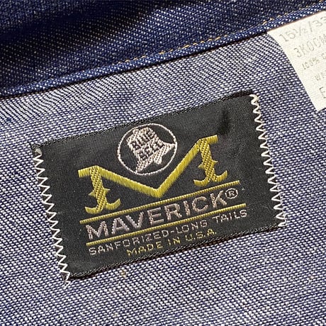 1970's MAVERICK Denim Western L/S Shirt Deadstock