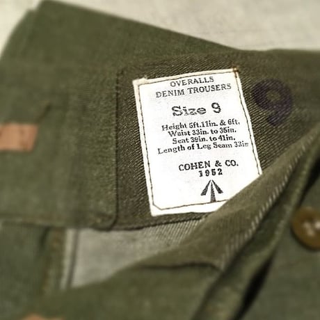 1950's British Army Green Denim Trousers Deadstock